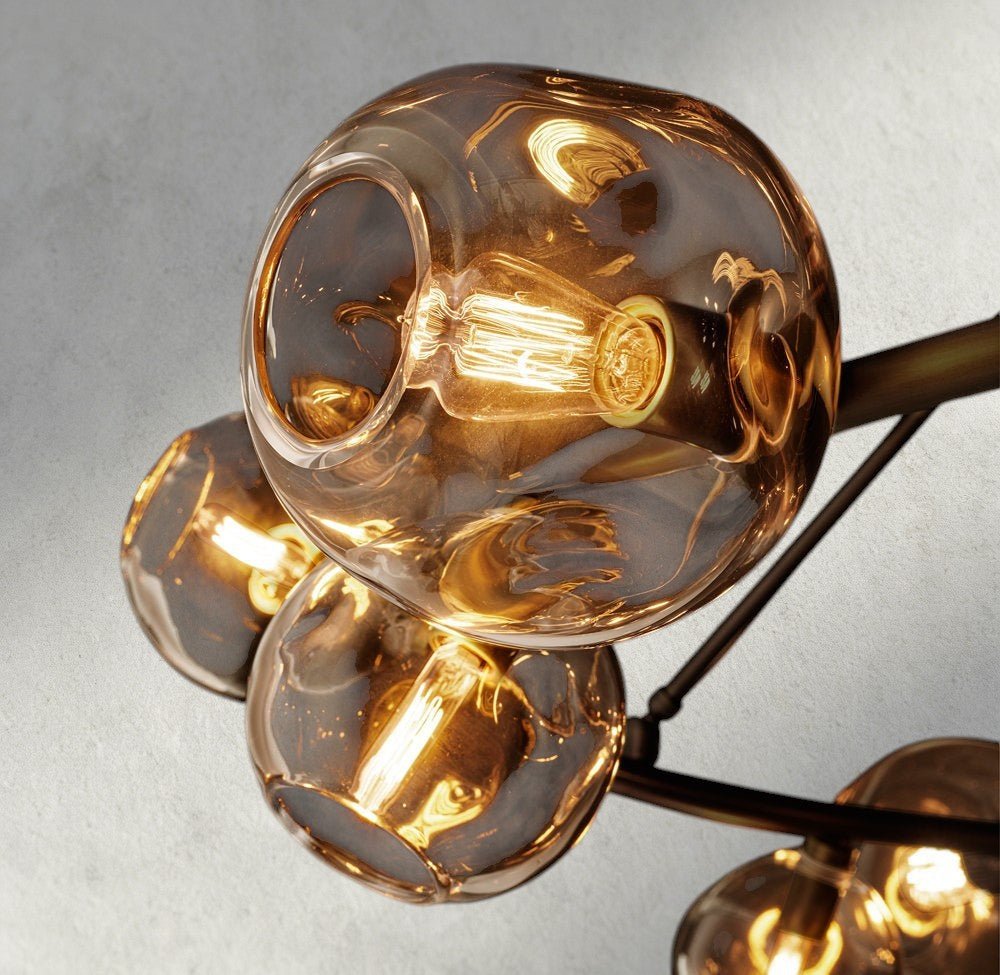 Bubble Smoke Glass Round Chandelier - GILDLAMPS