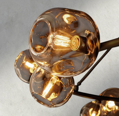 Bubble Smoke Glass Round Chandelier - GILDLAMPS