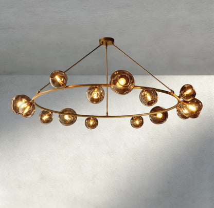 Bubble Smoke Glass Round Chandelier - GILDLAMPS