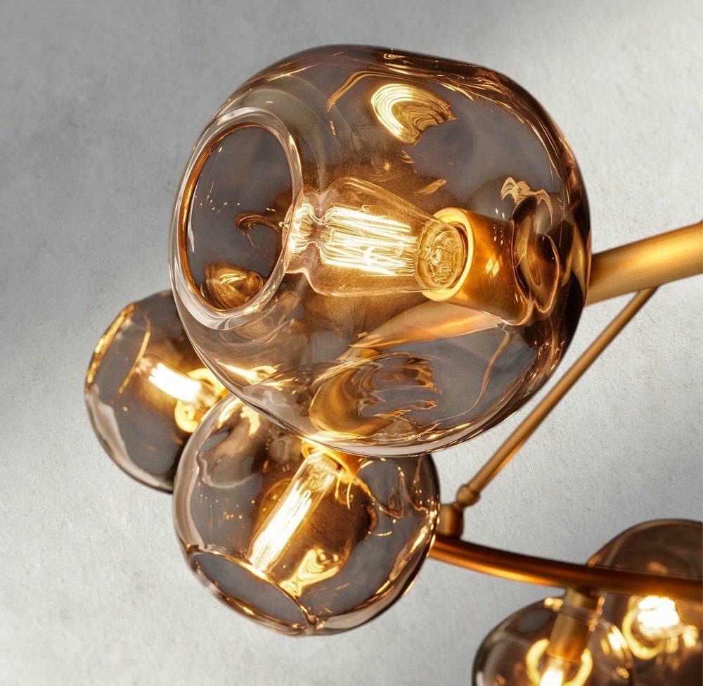 Bubble Smoke Glass Round Chandelier - GILDLAMPS