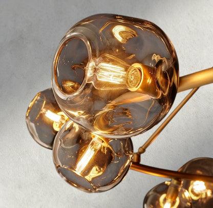 Bubble Smoke Glass Round Chandelier - GILDLAMPS