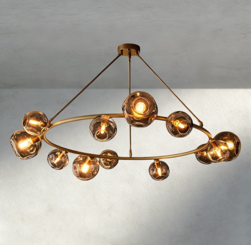 Bubble Smoke Glass Round Chandelier - GILDLAMPS