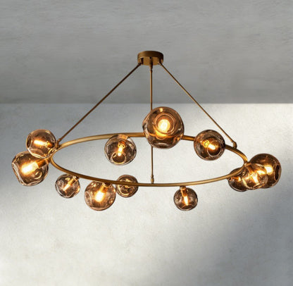 Bubble Smoke Glass Round Chandelier - GILDLAMPS