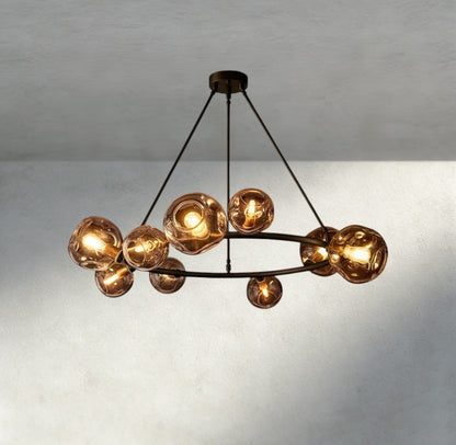 Bubble Smoke Glass Round Chandelier - GILDLAMPS