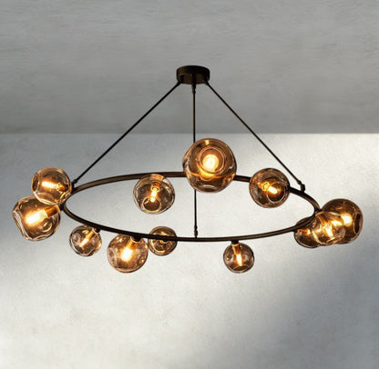 Bubble Smoke Glass Round Chandelier - GILDLAMPS