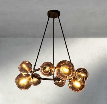 Bubble Smoke Glass Round Chandelier - GILDLAMPS