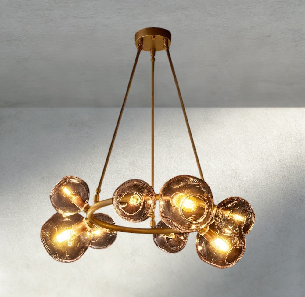 Bubble Smoke Glass Round Chandelier - GILDLAMPS