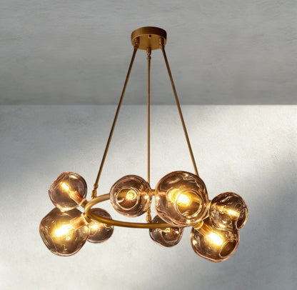Bubble Smoke Glass Round Chandelier - GILDLAMPS