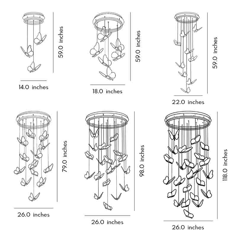 Butterfly Chandelierv Modern Metal Disk Acrylic Ceiling Light - GILDLAMPS