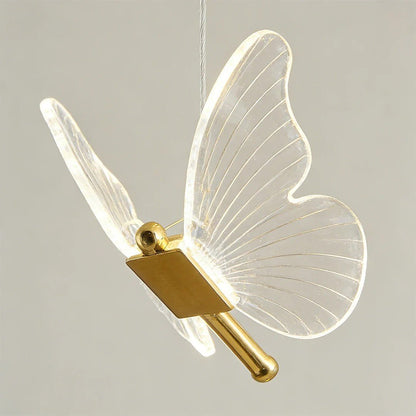 Butterfly Chandelierv Modern Metal Disk Acrylic Ceiling Light - GILDLAMPS