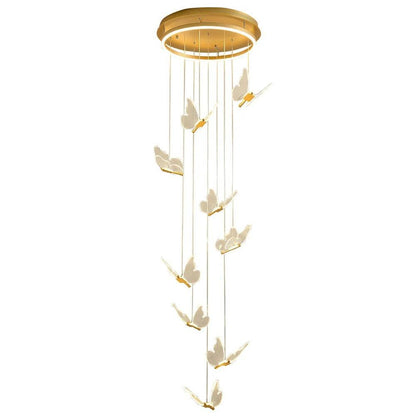 Butterfly Chandelierv Modern Metal Disk Acrylic Ceiling Light - GILDLAMPS