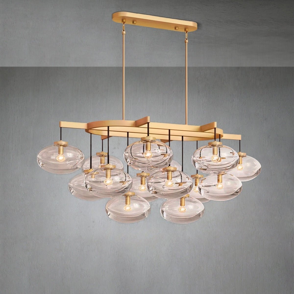 Cabrlet Clear Glass Linear Chandelier 54" - GILDLAMPS