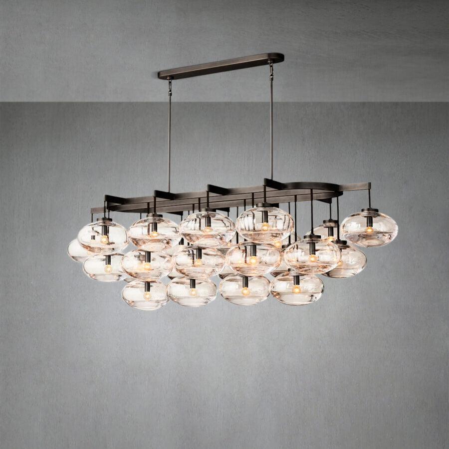 Cabrlet Clear Glass Linear Chandelier 72" - GILDLAMPS