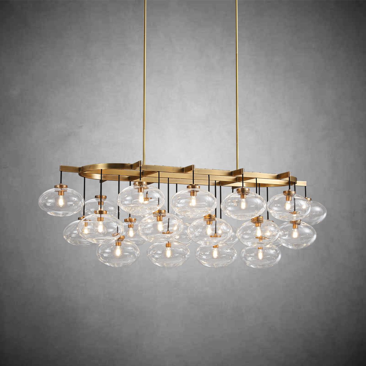 Cabrlet Clear Glass Linear Chandelier 72" - GILDLAMPS