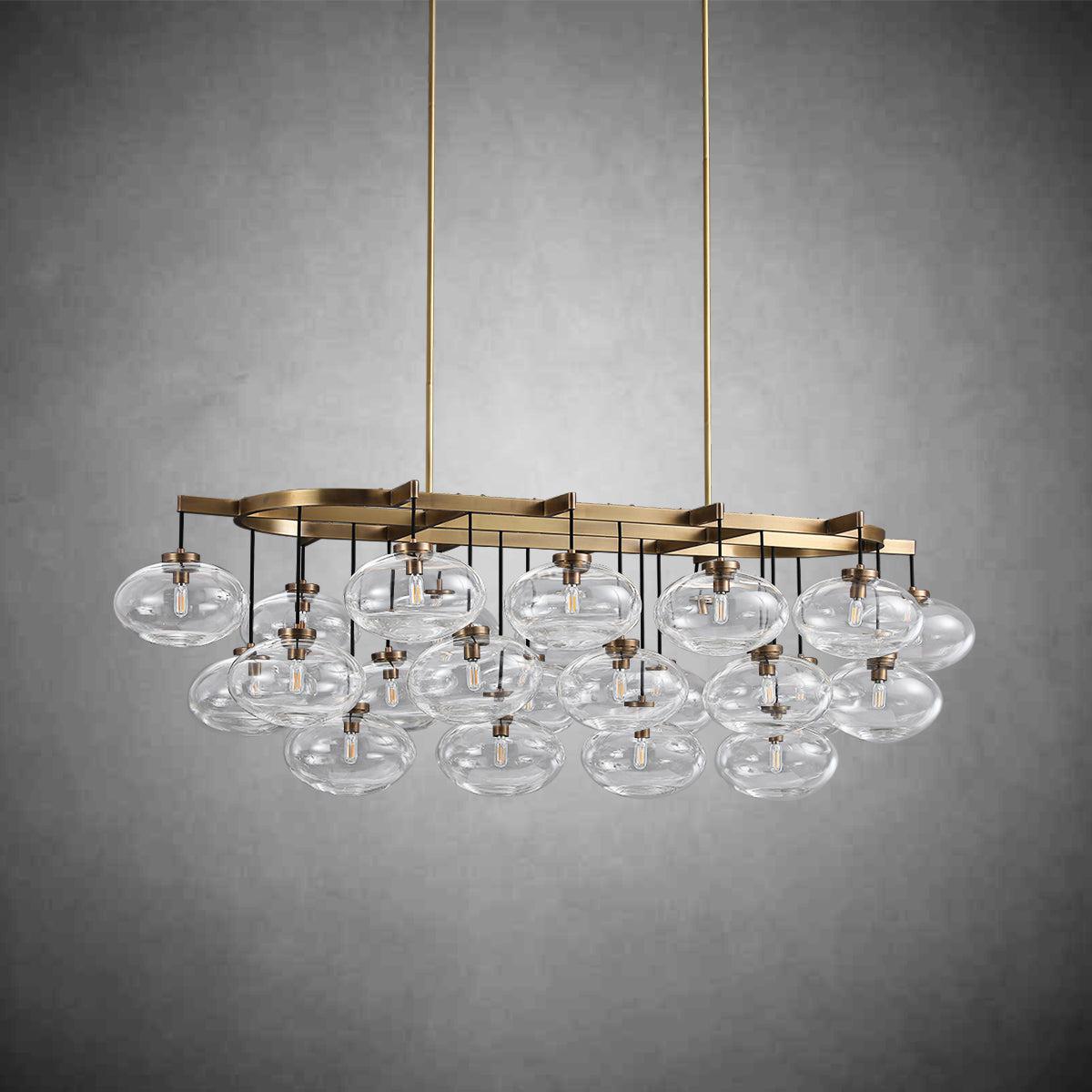Cabrlet Clear Glass Linear Chandelier 72" - GILDLAMPS
