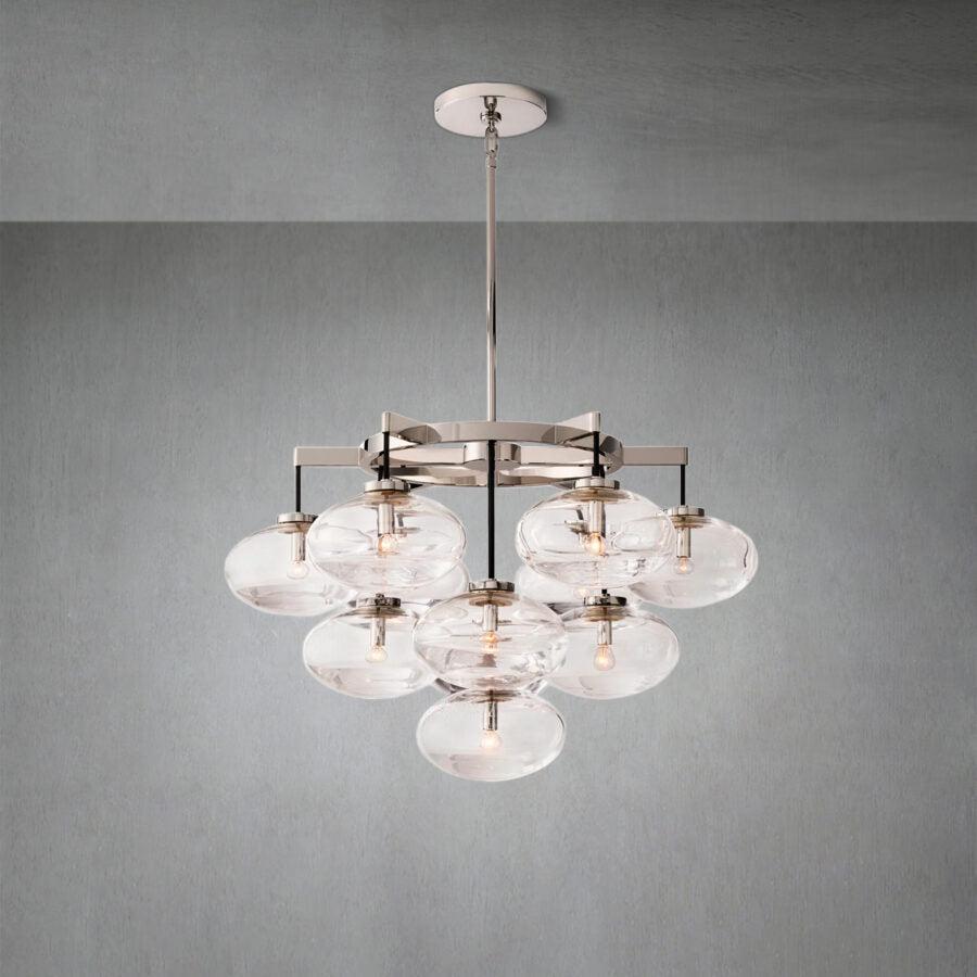Cabrlet Clear Glass Round Chandelier 36" - GILDLAMPS