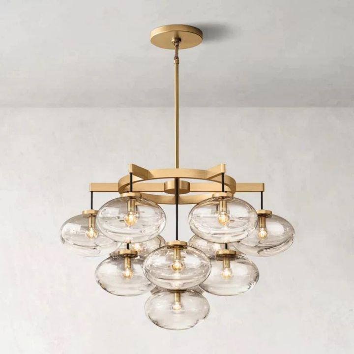 Cabrlet Clear Glass Round Chandelier 36" - GILDLAMPS