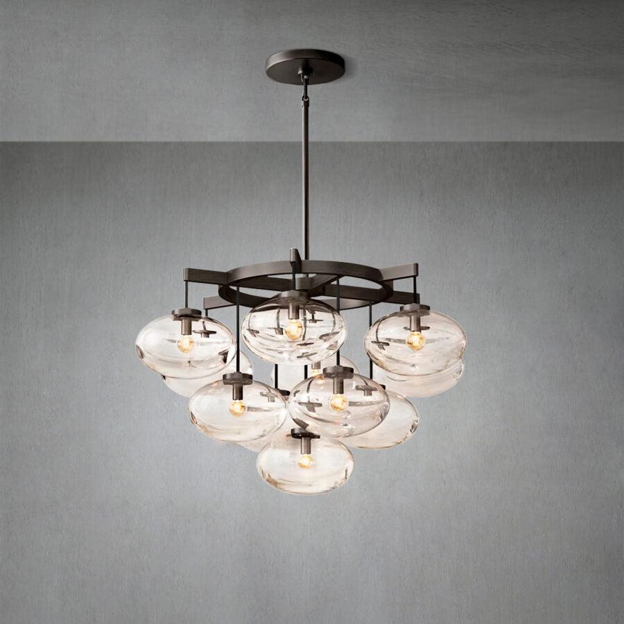 Cabrlet Clear Glass Round Chandelier 36" - GILDLAMPS