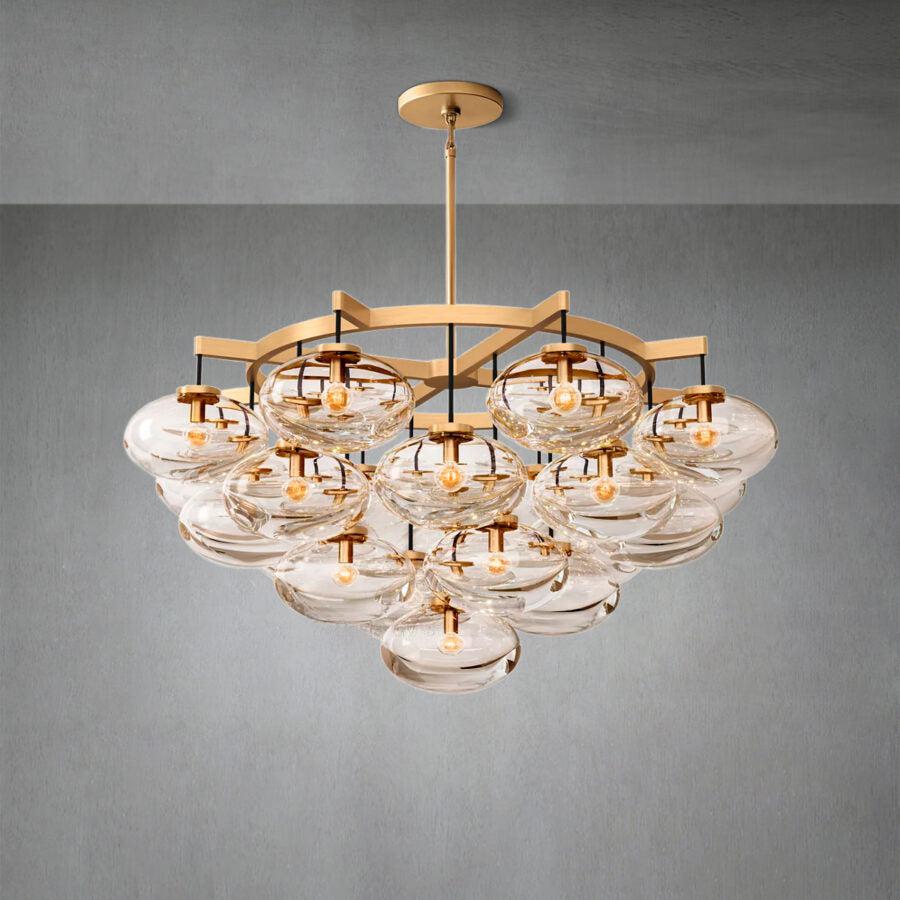 Cabrlet Clear Glass Round Chandelier 48" - GILDLAMPS