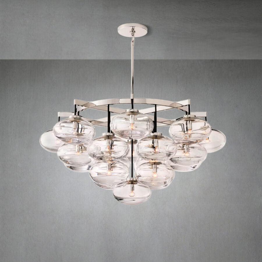 Cabrlet Clear Glass Round Chandelier 48" - GILDLAMPS