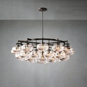 Cabrlet Clear Glass Round Chandelier 60" - GILDLAMPS