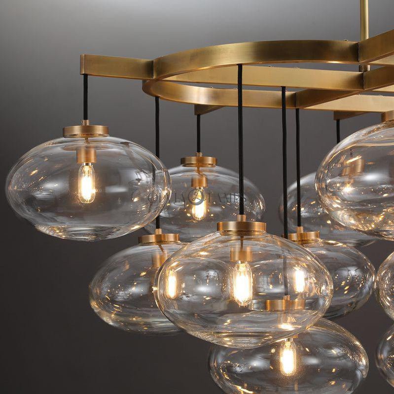 Cabrlet Clear Glass Round Chandelier 60" - GILDLAMPS