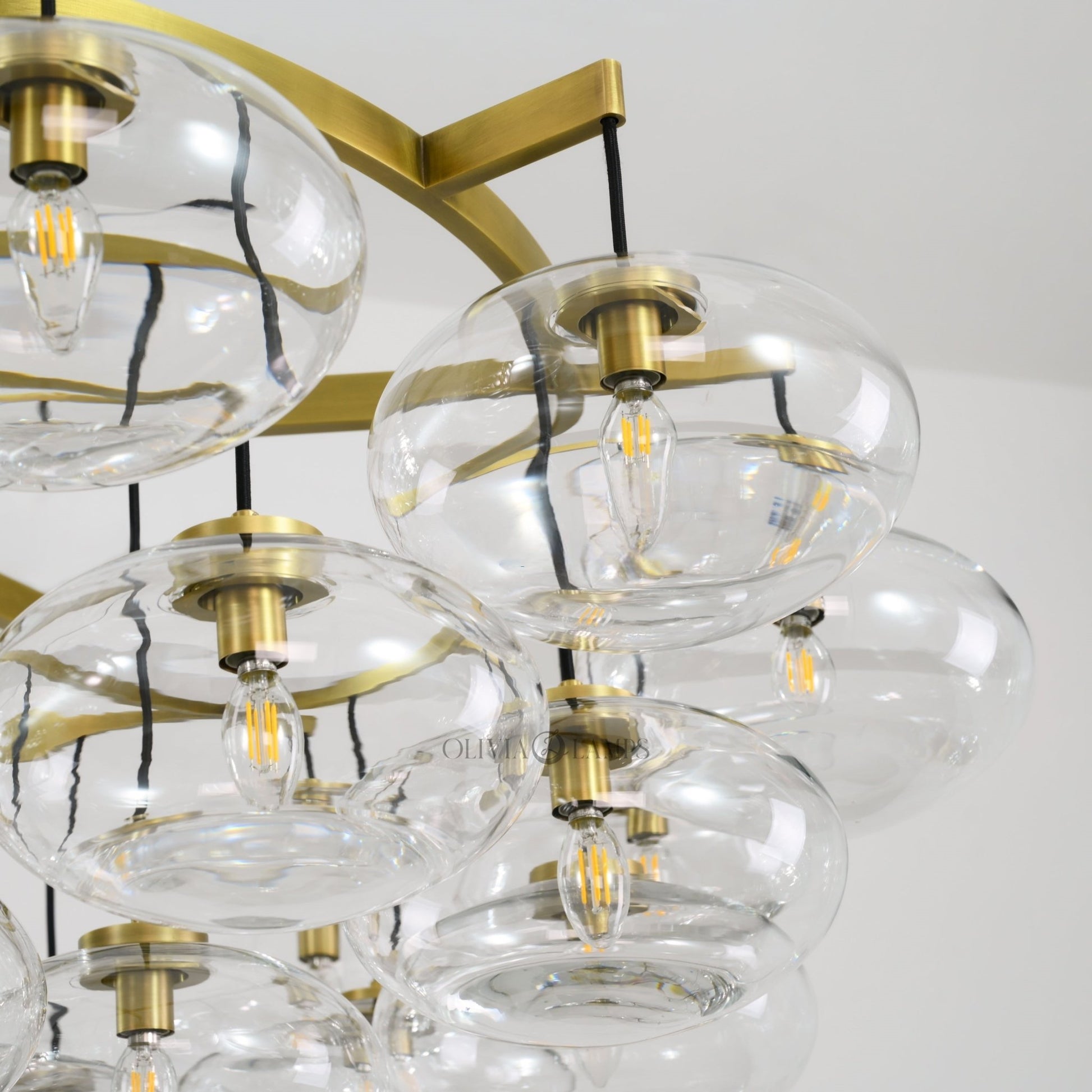 Cabrlet Clear Glass Round Chandelier 60" - GILDLAMPS