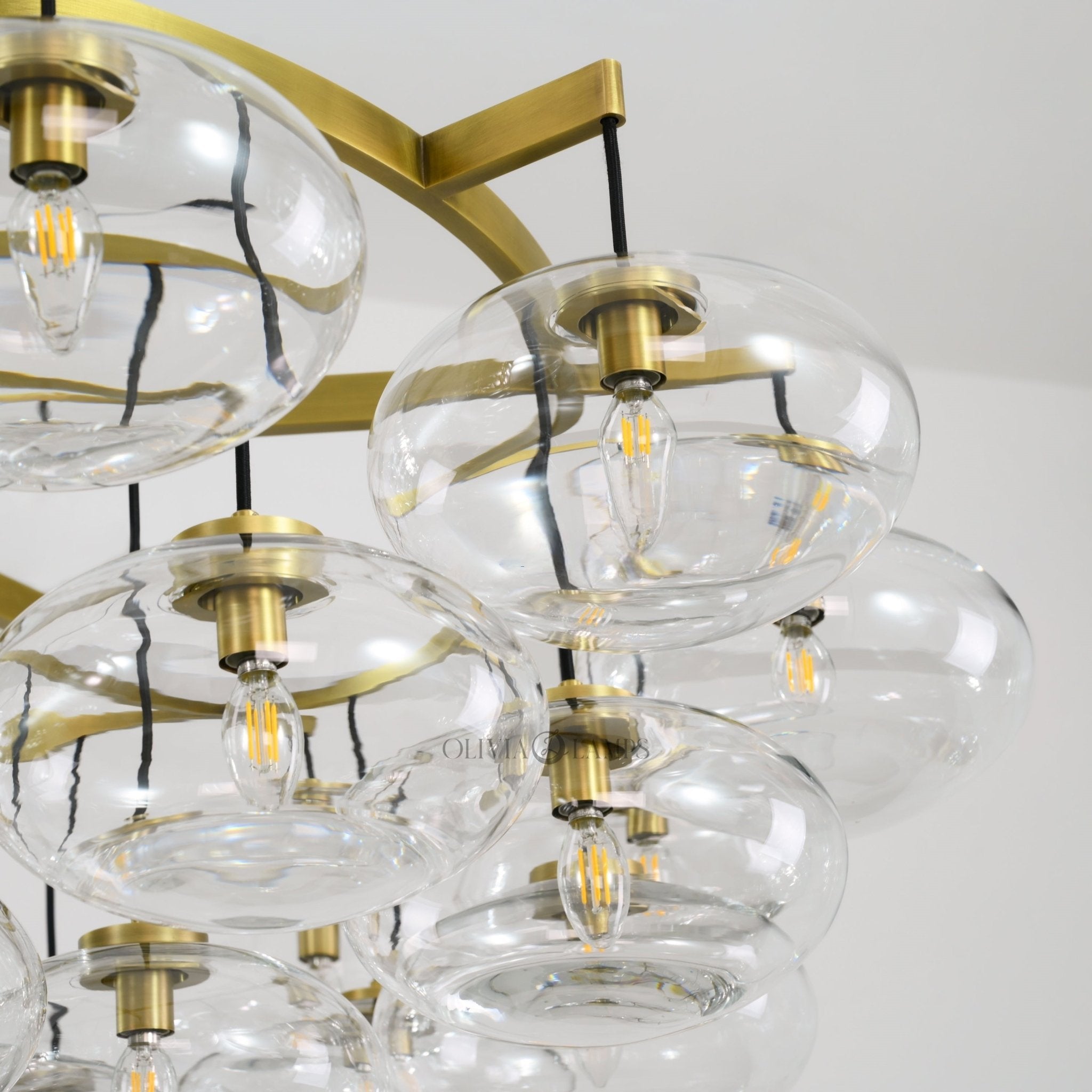 Cabrlet Clear Glass Round Chandelier 60" - GILDLAMPS
