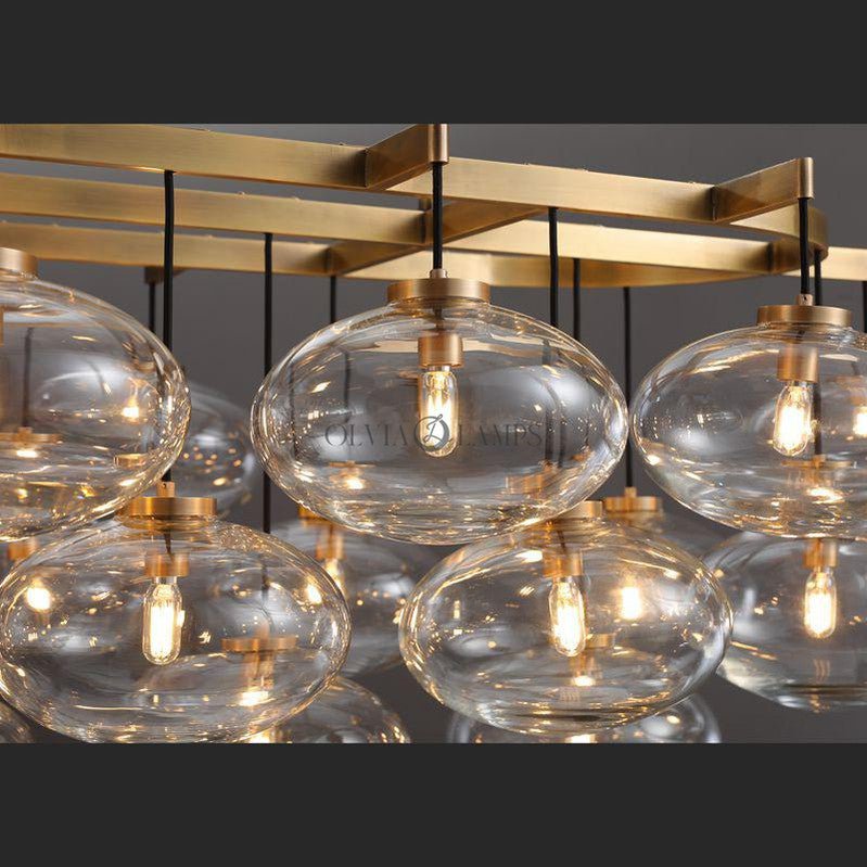 Cabrlet Clear Glass Round Chandelier 60" - GILDLAMPS