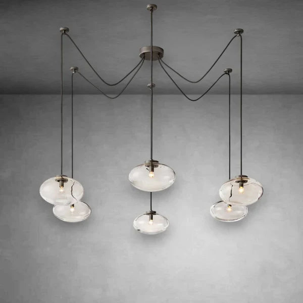 Cabrlet Clear Glass Suspended Chandelier 84" - GILDLAMPS