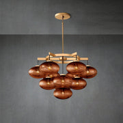 Cabrlet Smoke Glass Round Chandelier 36" - GILDLAMPS