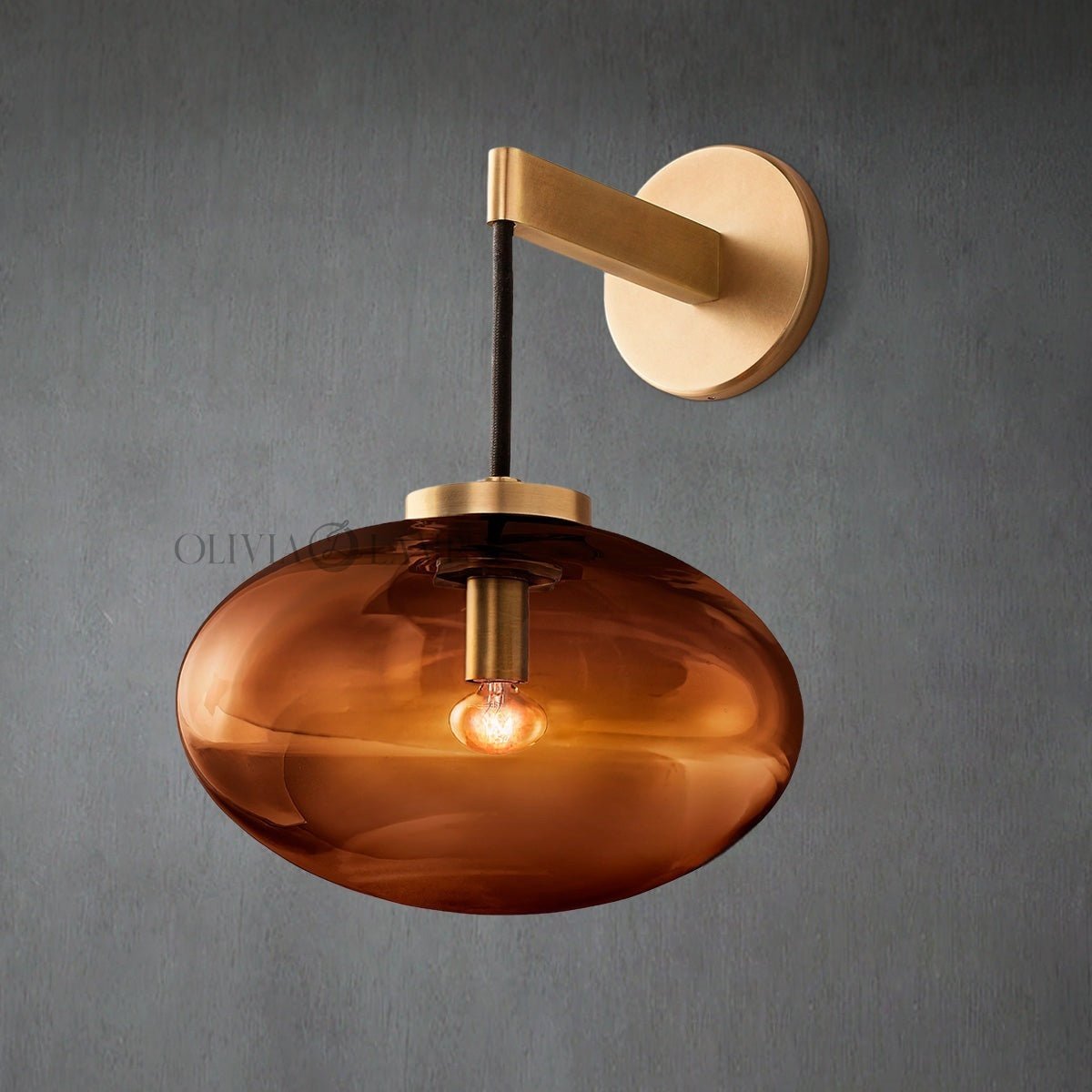 Cabrlet Smoke Glass Wall Sconce - GILDLAMPS