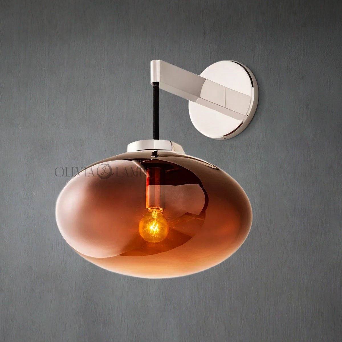 Cabrlet Smoke Glass Wall Sconce - GILDLAMPS