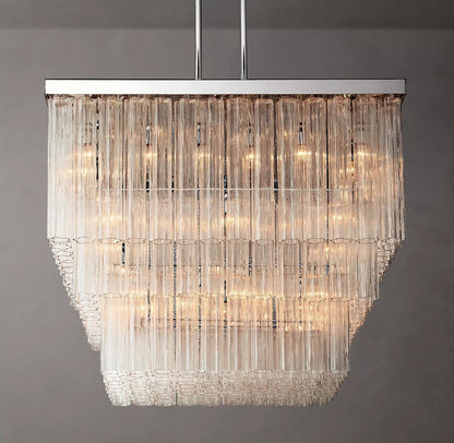 Caesar Modern Glass Tube Square Chandelier 45" - GILDLAMPS