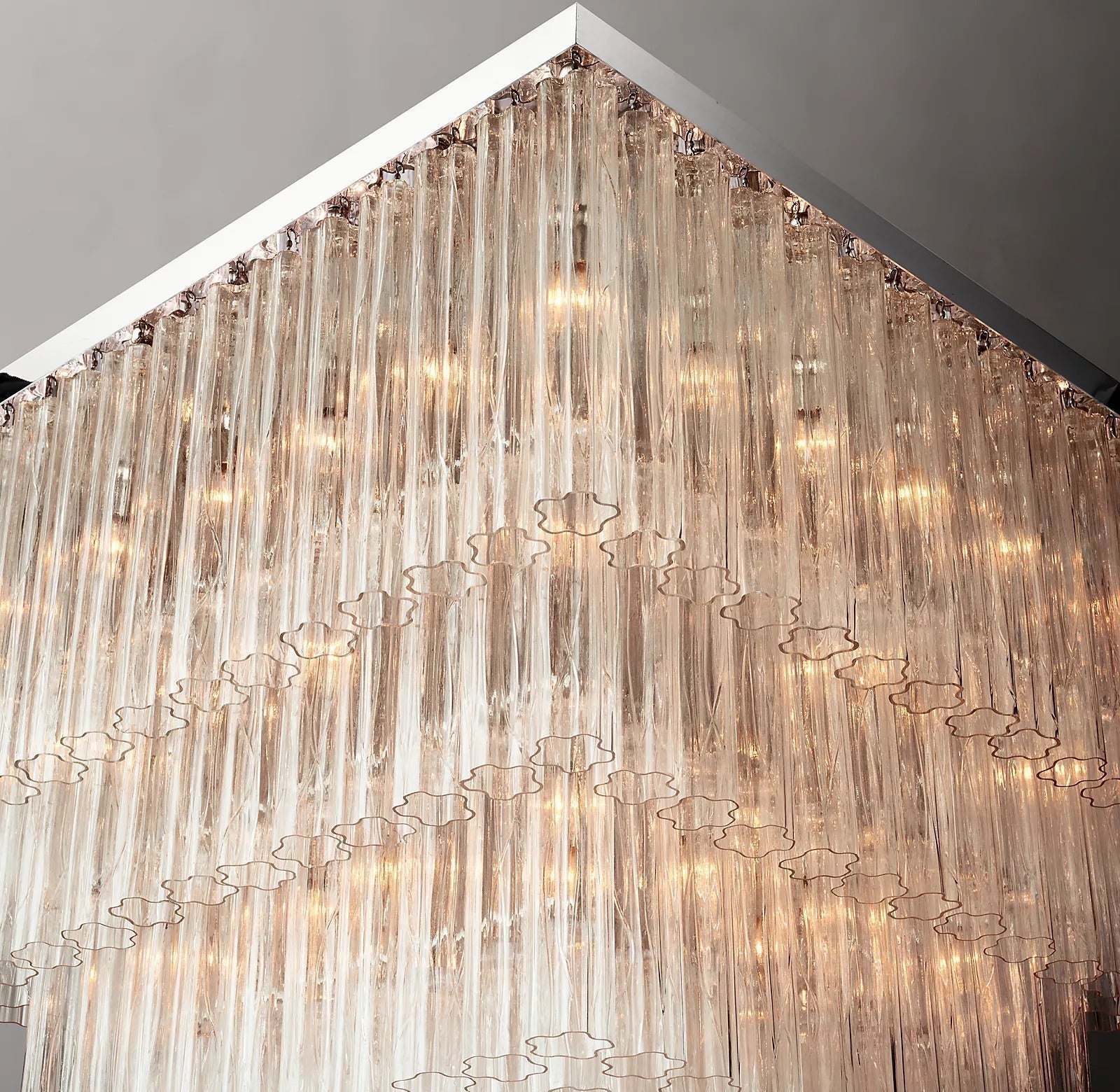 Caesar Modern Glass Tube Square Chandelier 45" - GILDLAMPS
