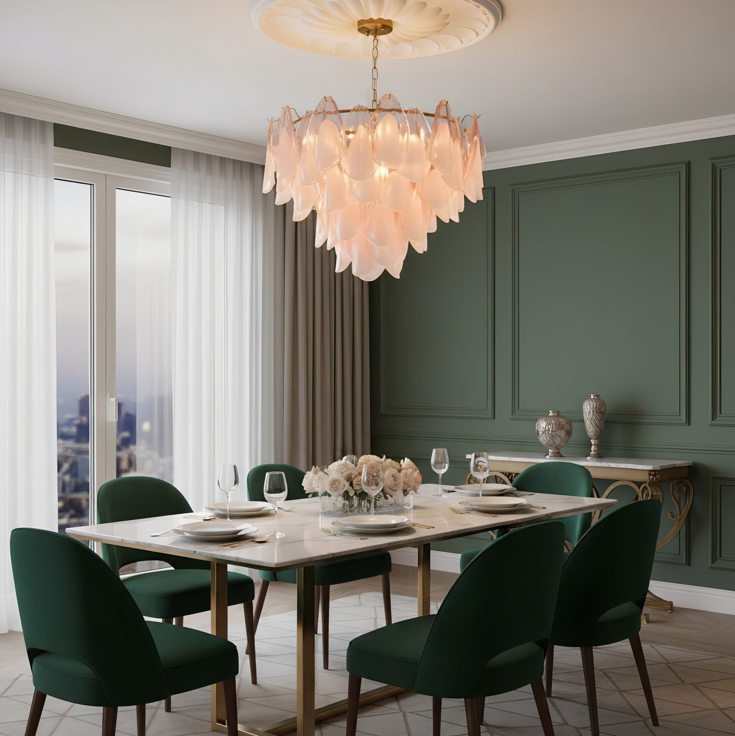 Caia Murano Glass Chandelier for Living Room - GILDLAMPS