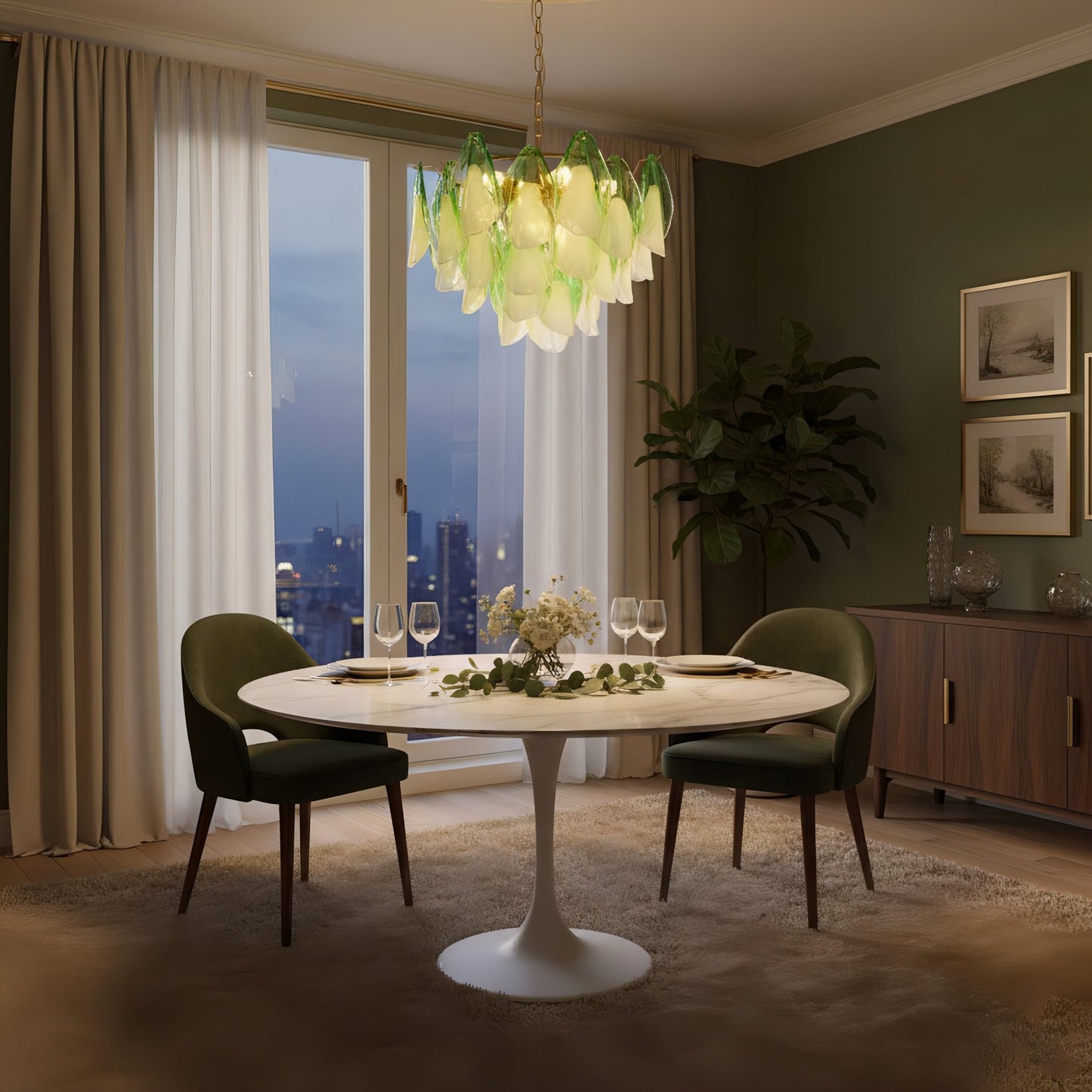 Caia Murano Glass Chandelier for Living Room - GILDLAMPS