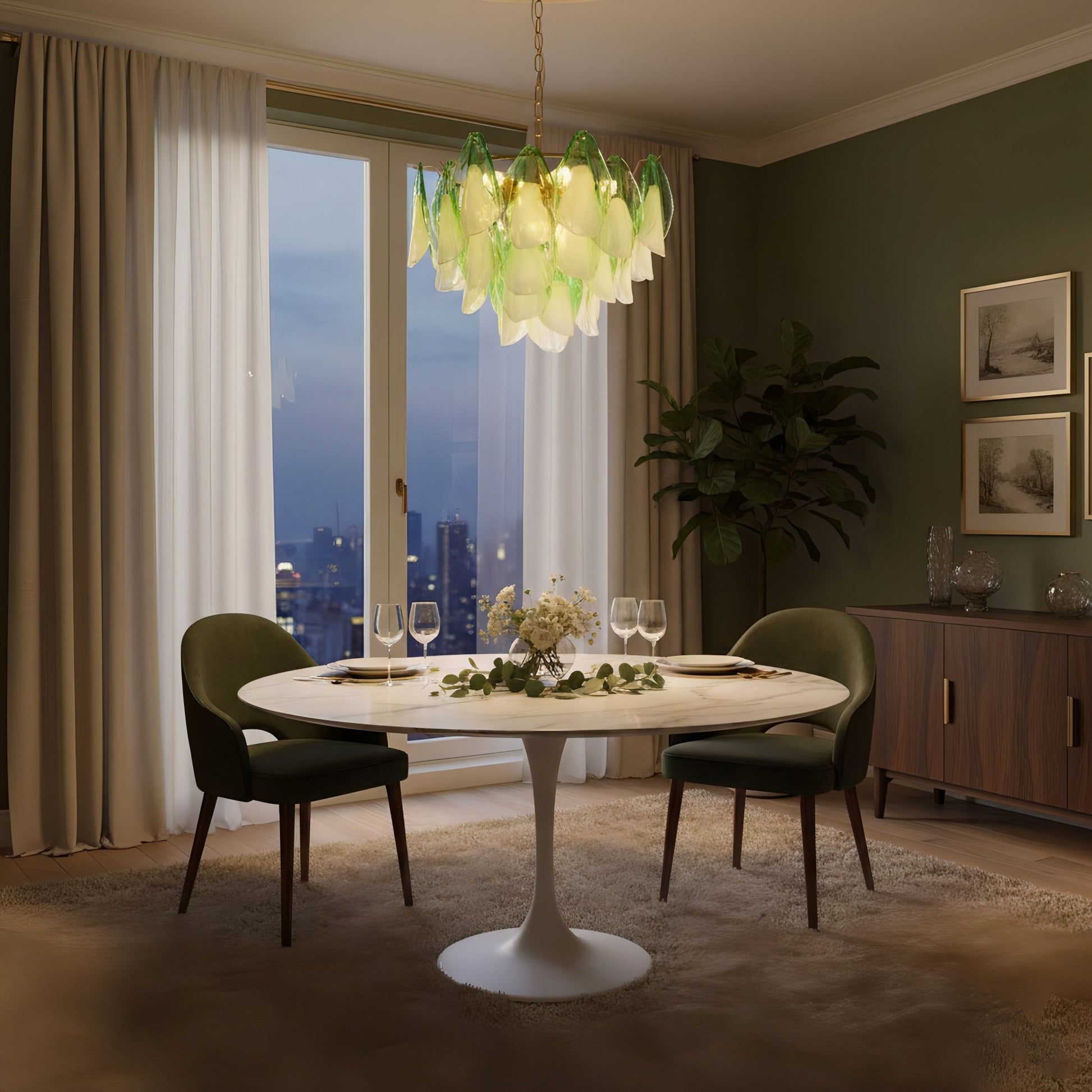 Caia Murano Glass Chandelier for Living Room - GILDLAMPS
