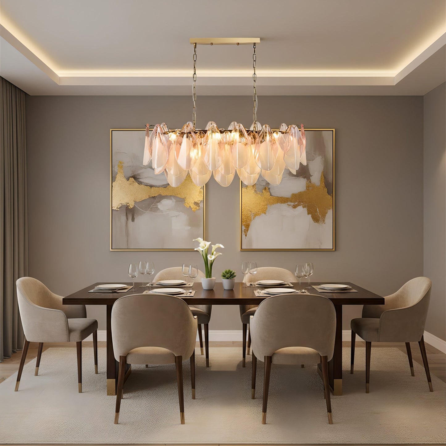Caia Murano Glass Chandelier for Living Room - GILDLAMPS
