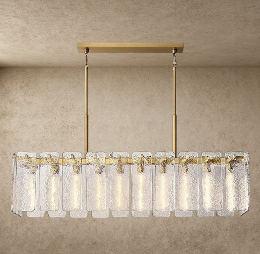 Calamette Glass Rectangular Chandelier 60 inch, 72 inch