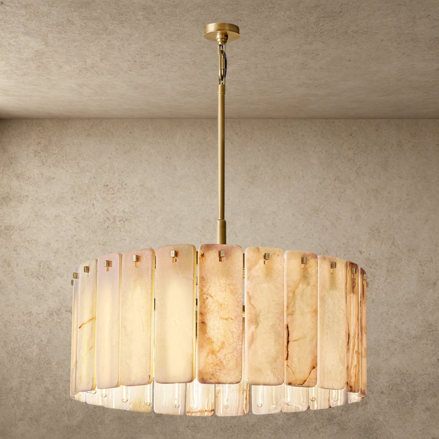 Calamette Onyx Round Alabaster Chandelier 36 inch, 48 inch, 60 inch