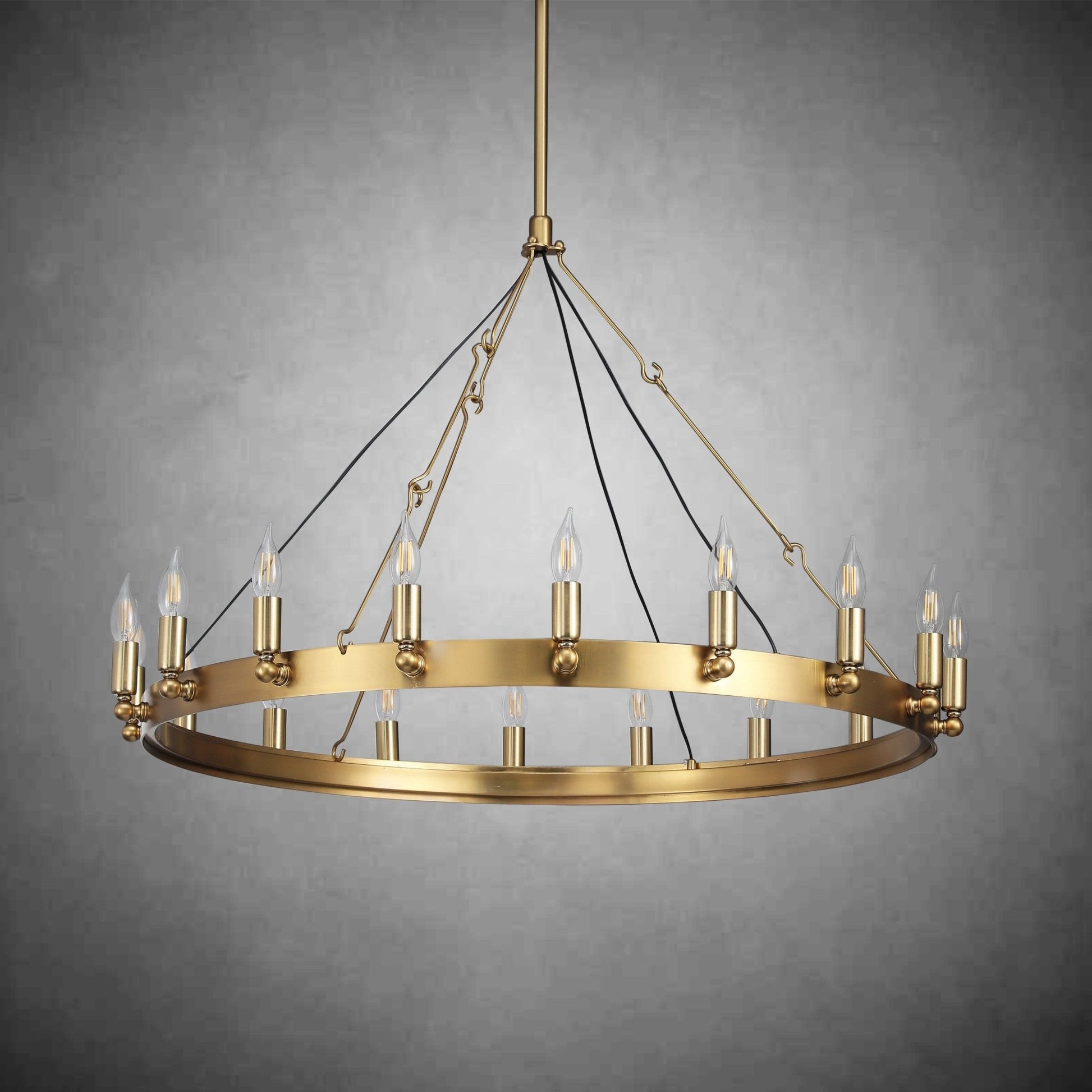 Camina Vintage Candelabra Round Chandelier 26" - GILDLAMPS
