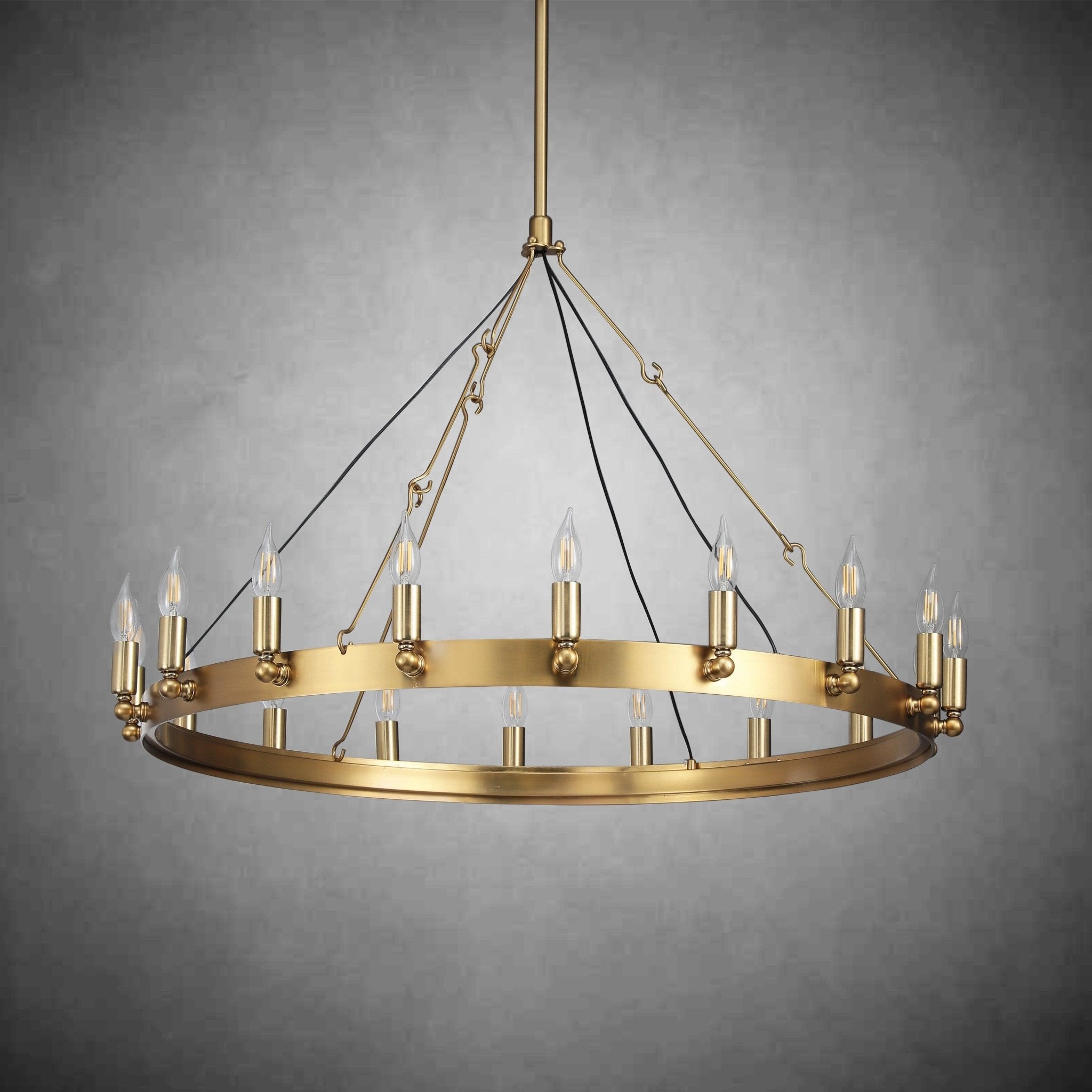 Camina Vintage Candelabra Round Chandelier 26" - GILDLAMPS