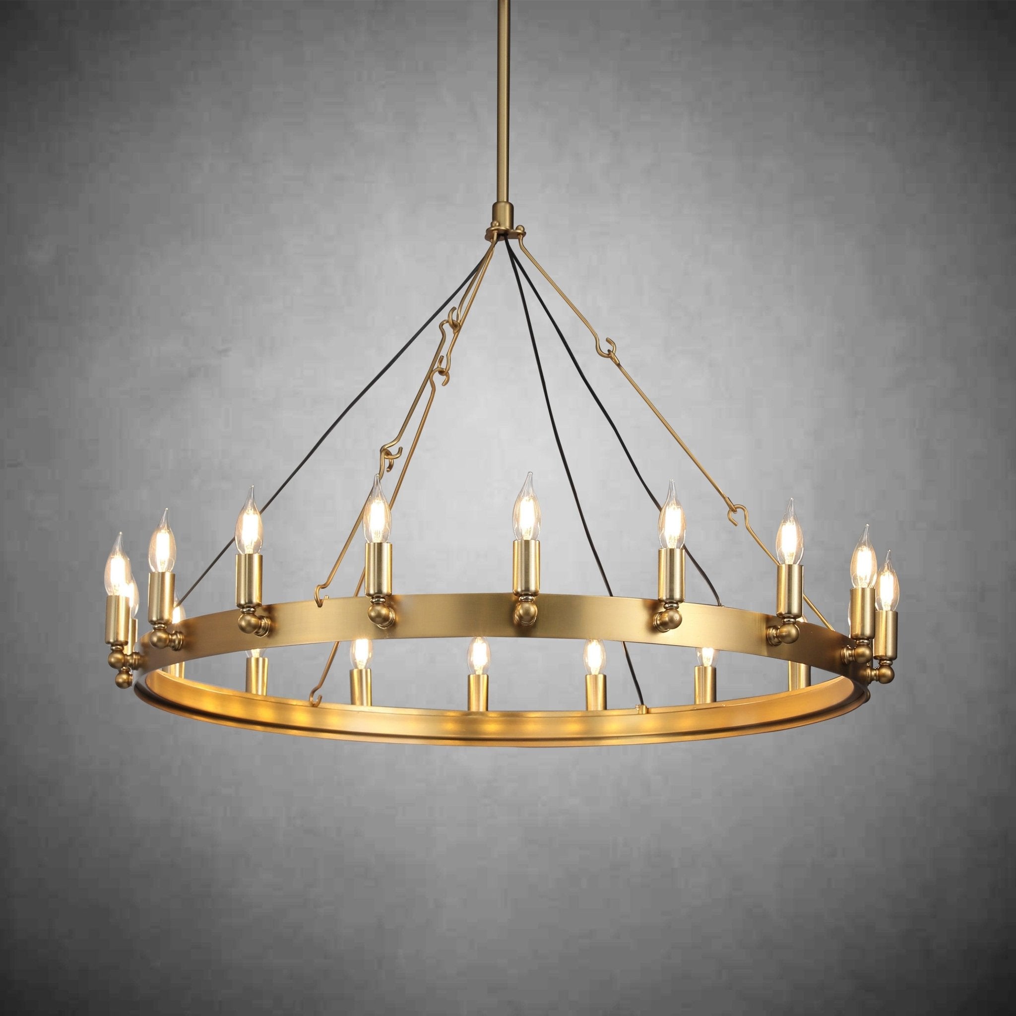 Camina Vintage Candelabra Round Chandelier 26" - GILDLAMPS