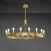 Camina Vintage Candelabra Round Chandelier 38" - GILDLAMPS