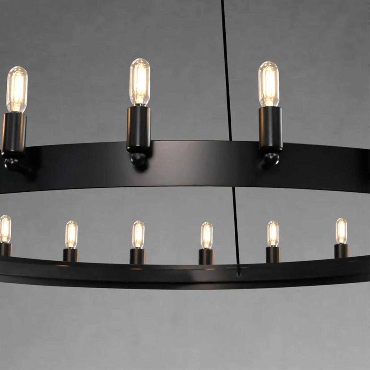 Camina Vintage Candelabra Round Chandelier 38" - GILDLAMPS