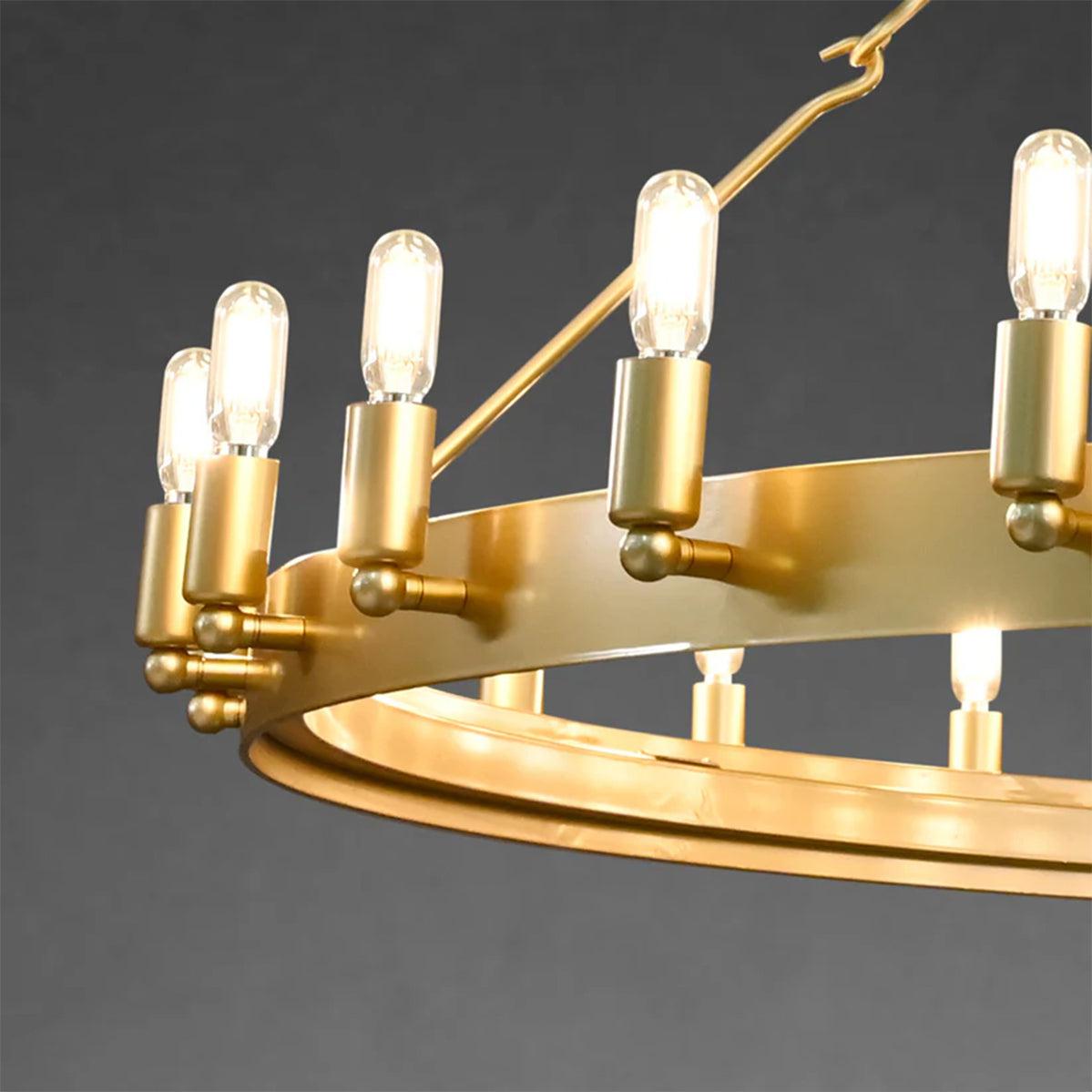 Camina Vintage Candelabra Round Chandelier 50" - GILDLAMPS