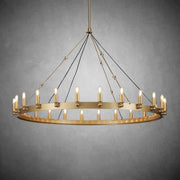 Camina Vintage Candelabra Round Chandelier 50" - GILDLAMPS