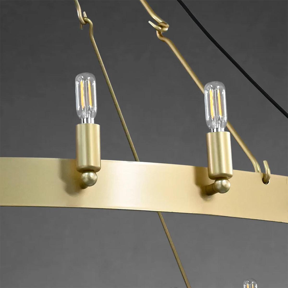 Camina Vintage Candelabra Round Chandelier 50" - GILDLAMPS