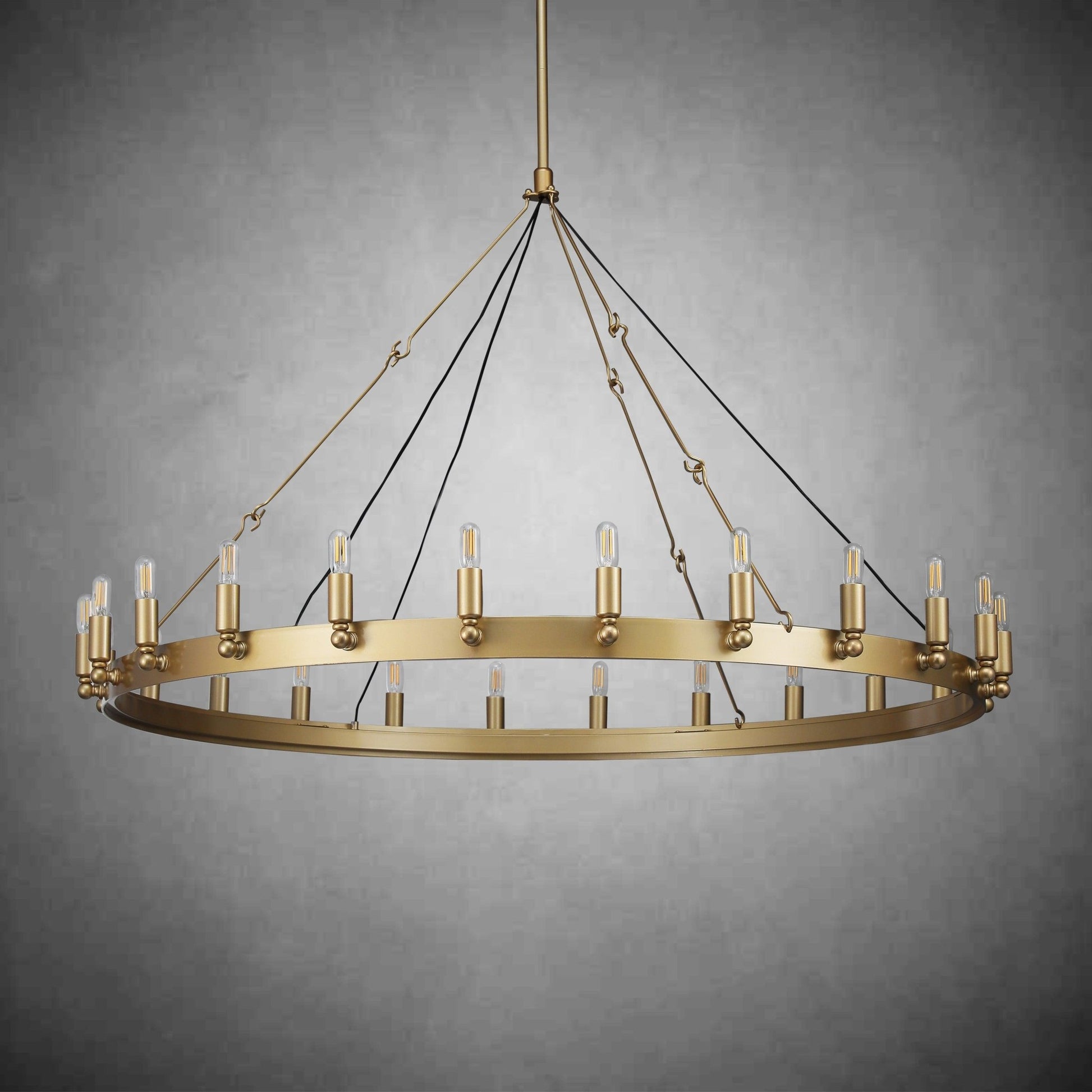Camina Vintage Candelabra Round Chandelier 50" - GILDLAMPS